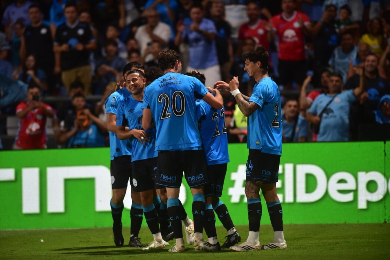 Nicolás Uvita Fernández marcó el 2 a 0 de Belgrano ante Atlético Tucumán en el Gigante de Alberdi. (Javier Ferreyra / La Voz)