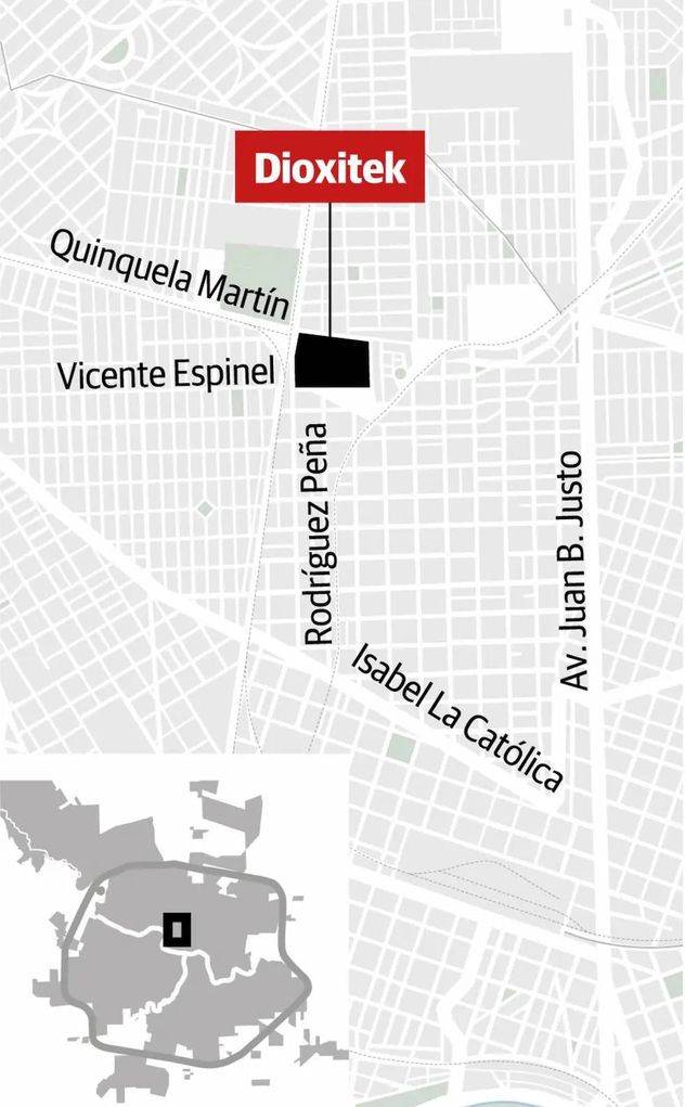 Ubicación de Dioxitek, en el barrio Alta Córdoba. (Archivo/La Voz)