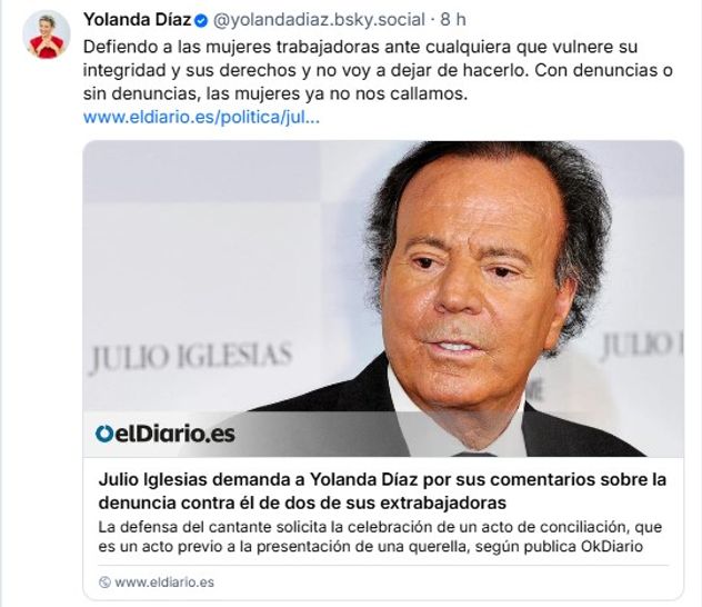 Yolanda Díaz vía Bluesky.