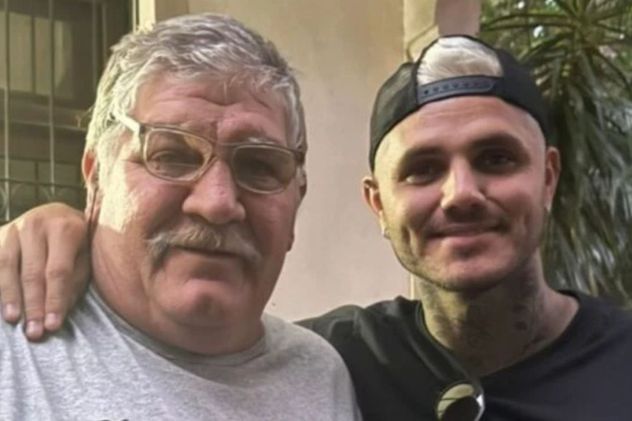 Mauro Icardi junto a su padre.