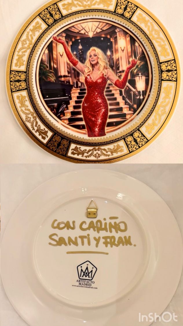 Susana Giménez compartió en Instagram que un fan pintó un plato con su íconica imagen y se lo regaló.