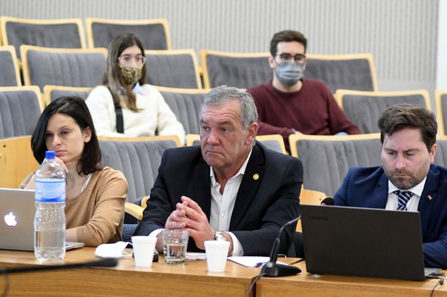 Juicio en Río Cuarto. El viudo Marcelo Macarrón durante el juicio en el que fue absuelto. (Archivo)o Cuarto