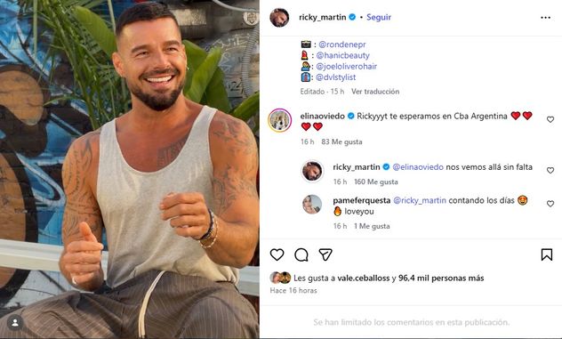 La interacción de Ricky Martin con Elina Oviedo, la fanática Cordobesa.