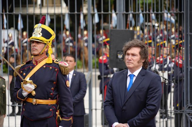 Javier Milei en el acto por San Martín.