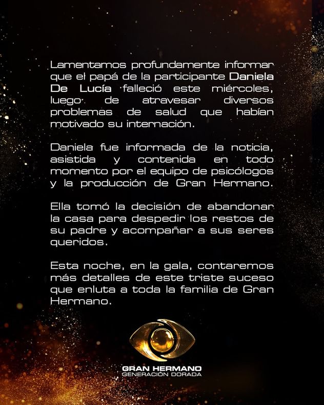 Comunicado oficial de Gran Hermano.