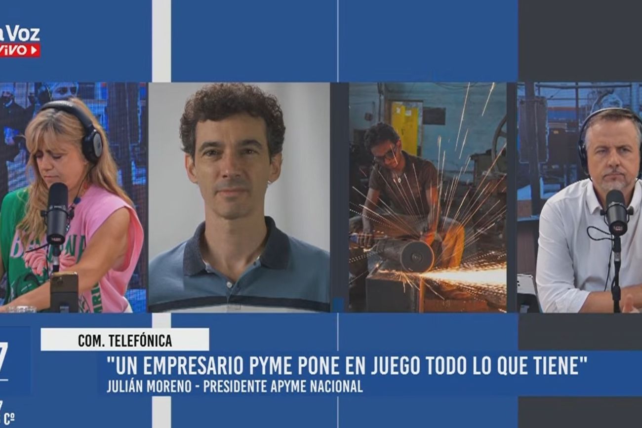 Julián Moreno, titular de Apyme nacional, en diálogo con La Voz En Vivo. 