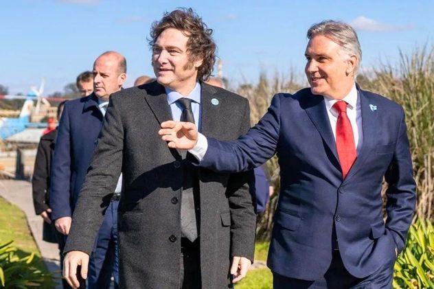 El presidente Javier Milei y el gobernador Martín Llaryora, en Córdoba. 