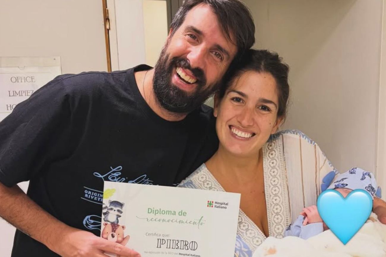 Flavio Azzaro, su esposa Sol y su hijo Piero.