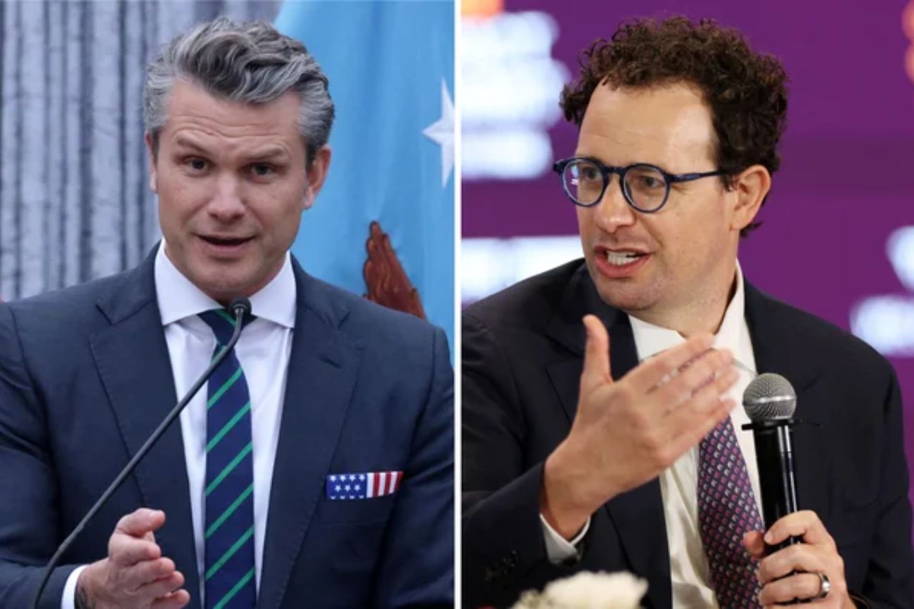 El secretario de Defensa estadounidense, Pete Hegseth y el CEO de Anthropic, Dario Amodei.