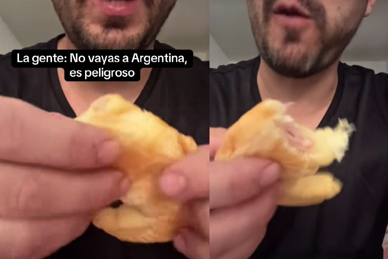 "Esto es oro": un español probó medialunas de jamón y queso y su reacción es furor en las redes