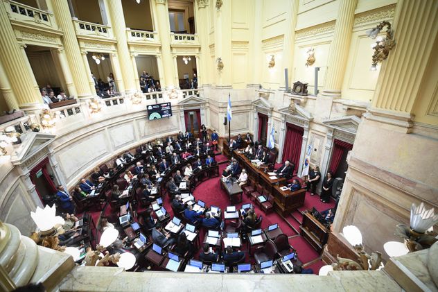 Sesión en el Senado por la Ley Penal Juvenil y la reforma laboral (Foto: Comunicación Senado)