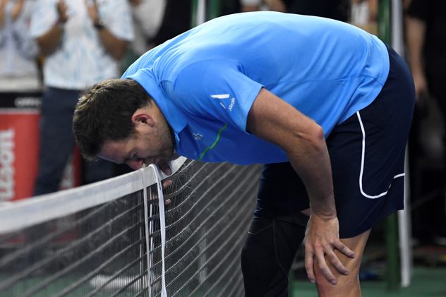 Juan Martín Del Potro en su partido de despedida.