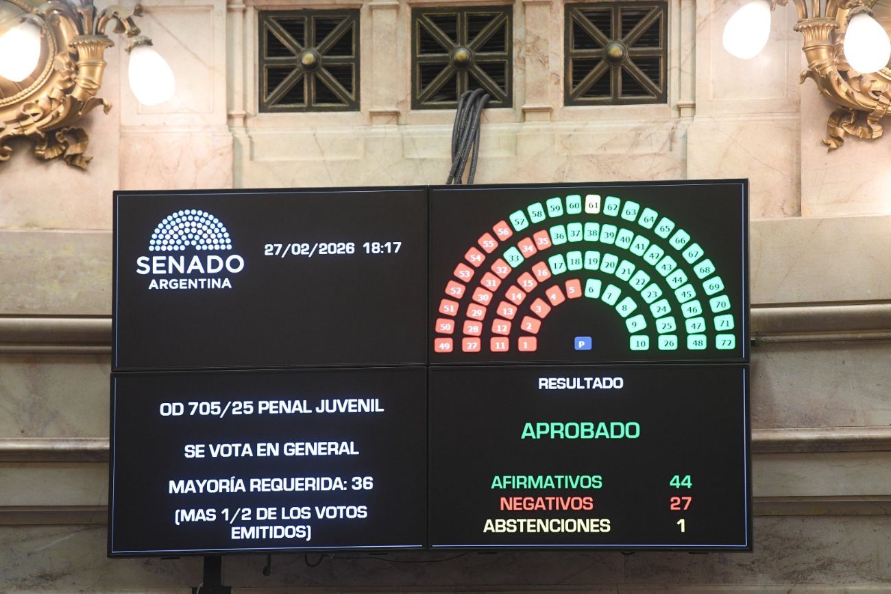 El Senado aprobó el Régimen Penal Juvenil: la edad de imputabilidad bajará a 14 años
