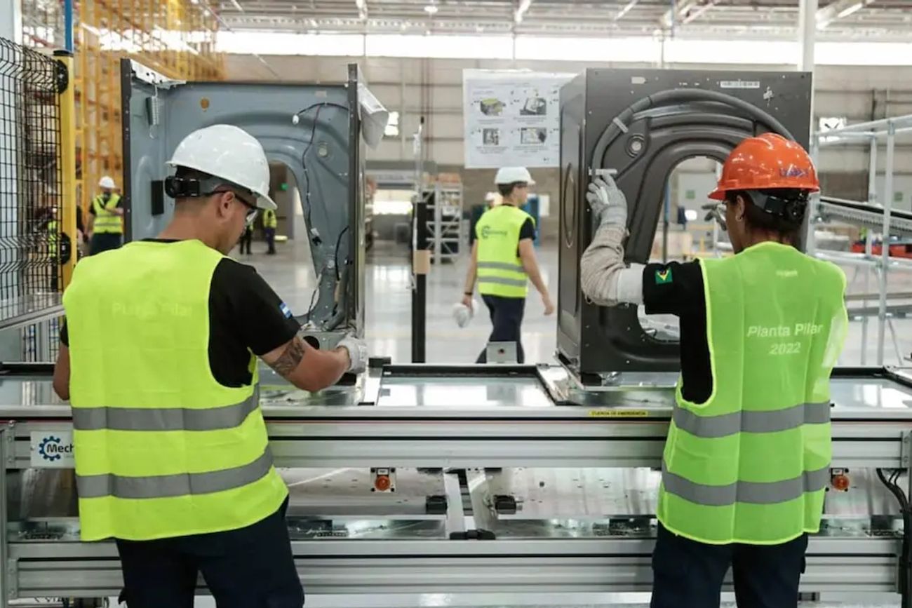La planta de Whirlpool en Buenos Aires, antes del cierre.