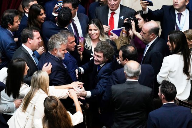 Javier Milei en la apertura del Congreso en Argentina.