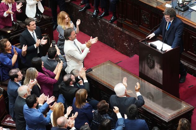 Javier Milei en la apertura del Congreso en Argentina.