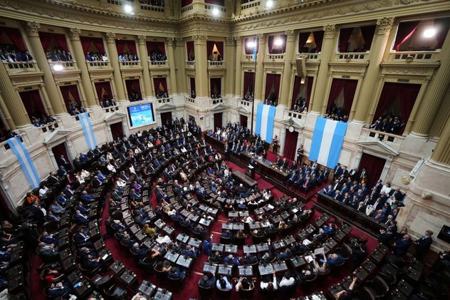 Javier Milei en la apertura del Congreso en Argentina.