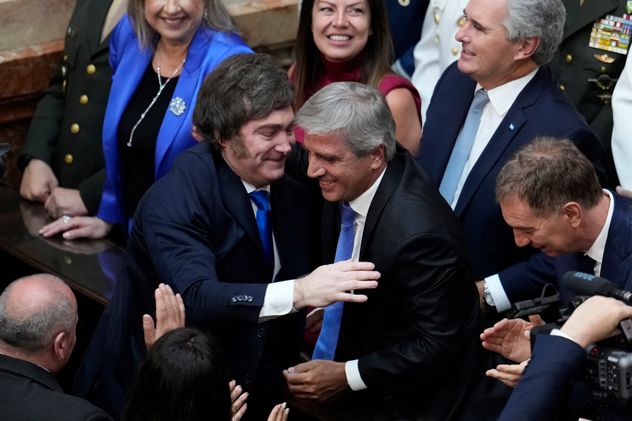 Javier Milei en la apertura del Congreso en Argentina.