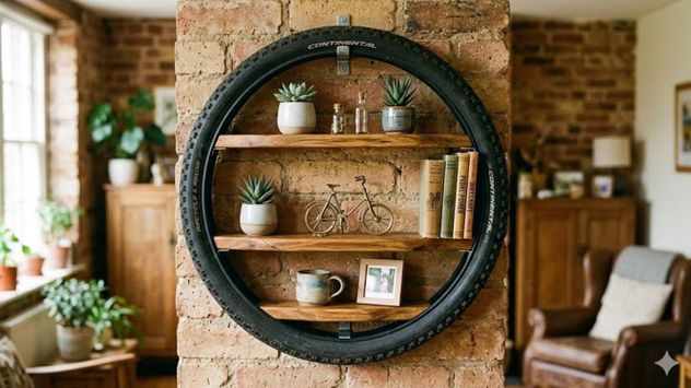 No tires la llanta de tu bicicleta: cómo convertirla en una estantería moderna y sustentable.