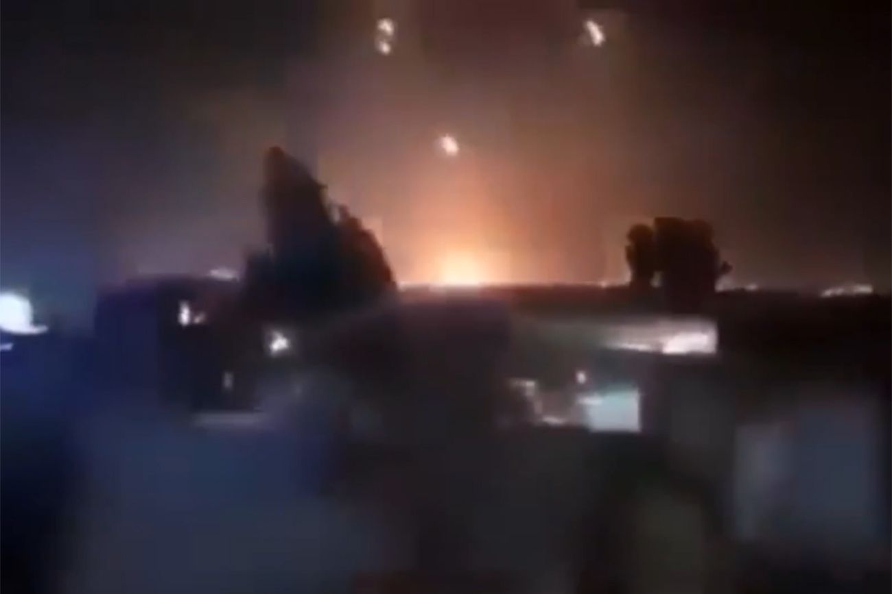 El ataque con drones a la base de EE.UU. (Captura RT).
