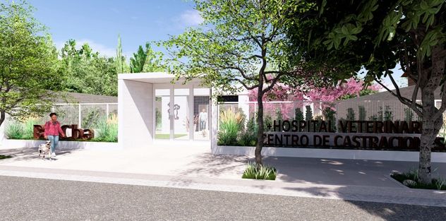 Render de cómo quedará el centro de salud para fauna urbana, en barrio San Vicente de la ciudad de Córdoba.
