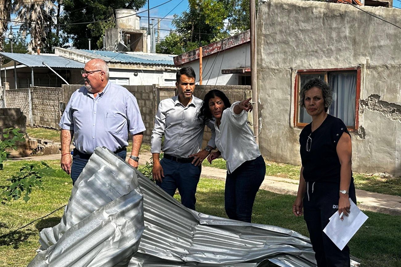 La Provincia relevó daños del temporal en Coronel Moldes y La Carlota. (Gentileza) 