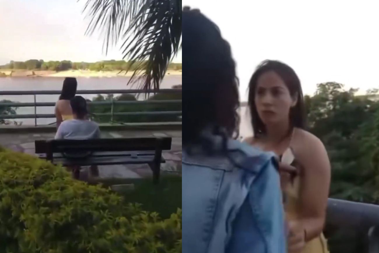 "Te dimos una familia": descubrieron a su cuñada con otro en la plaza y el video es viral