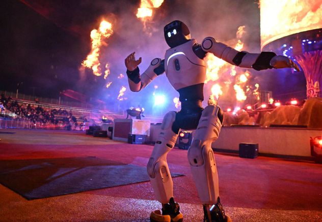 Robots humanoides en el Nuevo Año Chino.