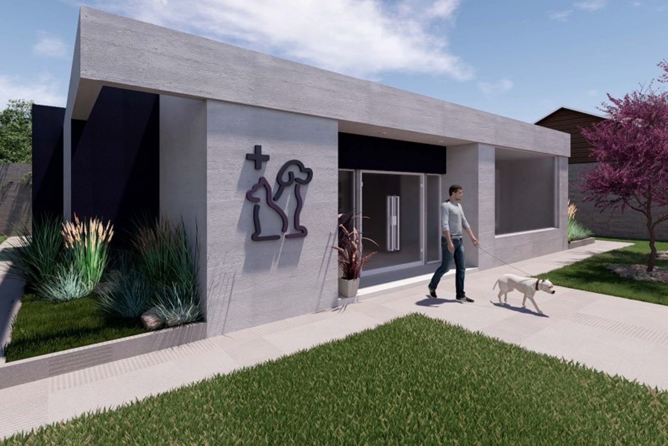 Hospital Veterinario Municipal. Render de cómo quedará el centro de salud para fauna urbana, en barrio San Vicente de la ciudad de Córdoba.