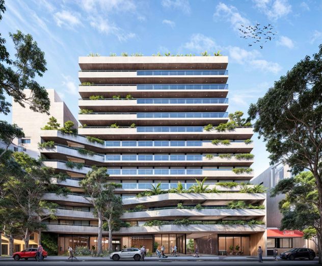 Render de Alere, el primer edificio de la alianza entre Sancor Seguros y Elyon Desarrollistas.  