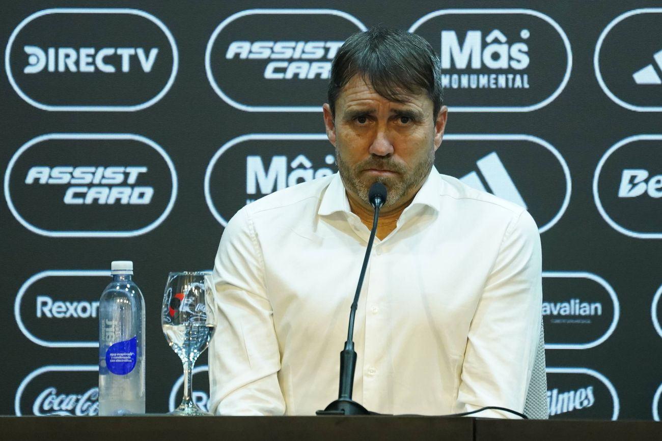 Eduardo "Chacho" Coudet, en su presentación en River.