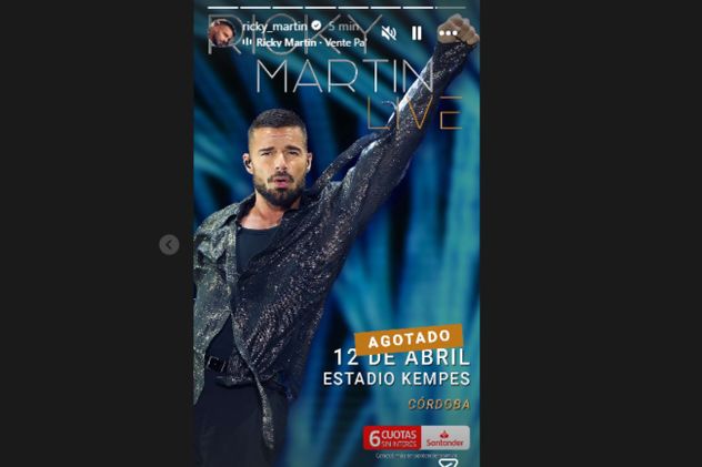 La confirmación: Ricky Martin agotó sus entradas en Córdoba.