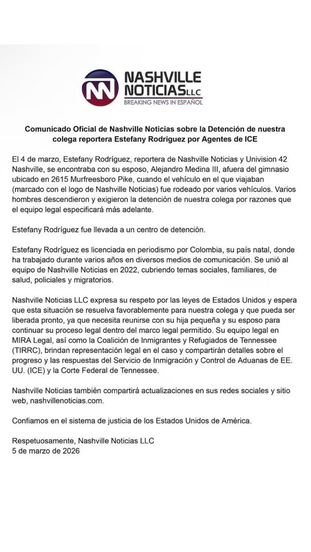 Una periodista colombiana fue detenida por agentes de ICE en EE. UU. mientras viajaba en un vehículo de prensa.
