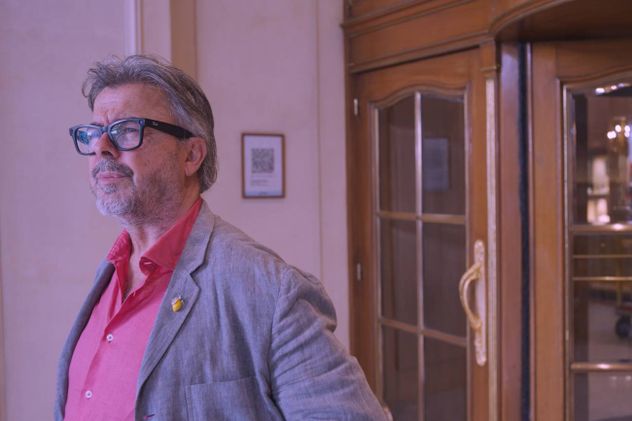 Donato, en un pasaje de "Sólo Fanáticos", el filme en el que debuta como actor. 
