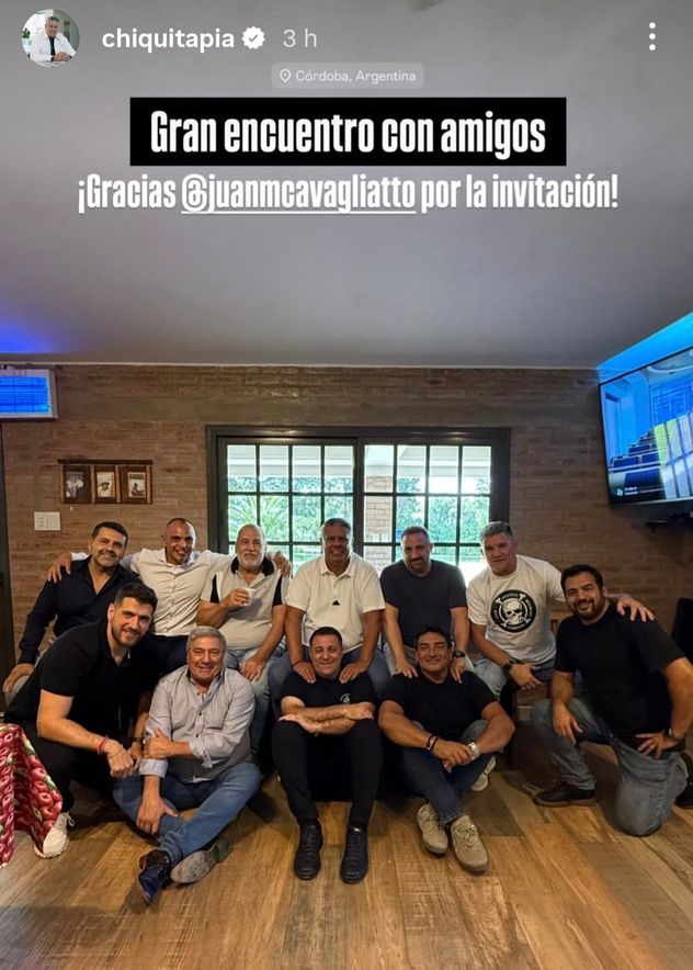 Tapia almorzó junto a varios dirigentes, entre ellos Cavagliatto y Artime. 