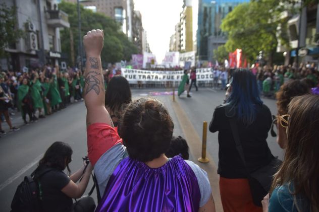 Marcha en Córdoba por el Día Internacional de la Mujer/8M en el 2025.