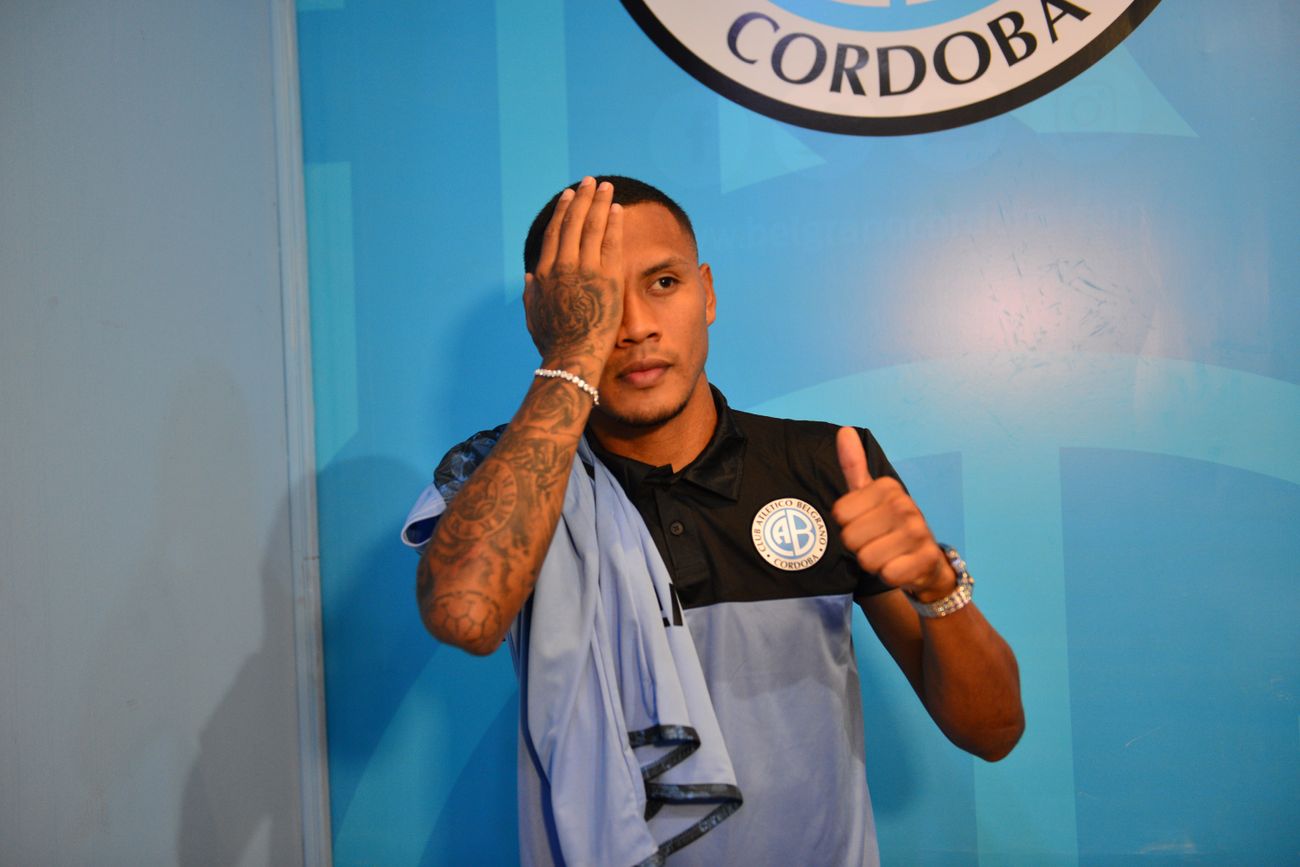 Bryan Reyna, el día de su presentación en Belgrano, en 2024. 