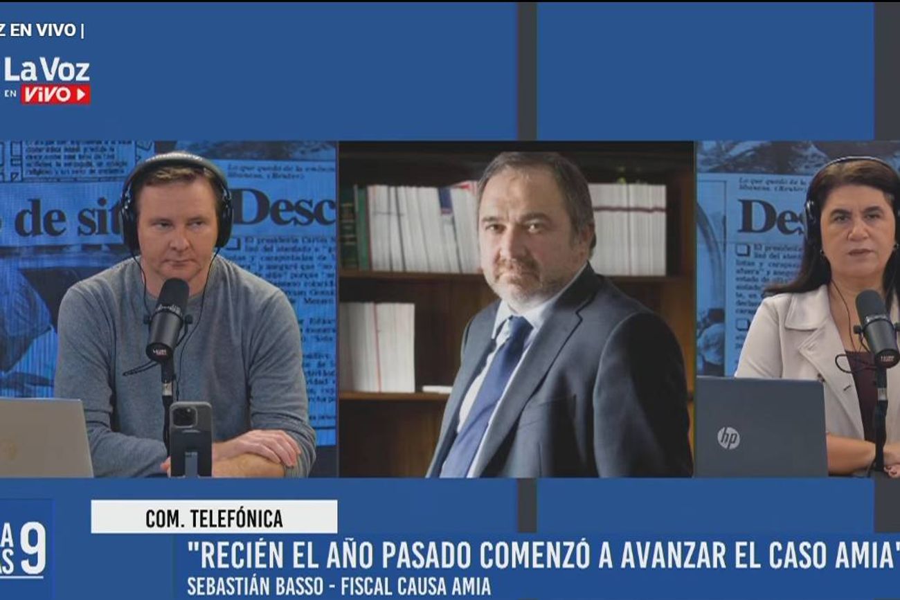 Sebastián Basso, fiscal de la causa Amia, en diálogo con La Voz En Vivo. (Captura)