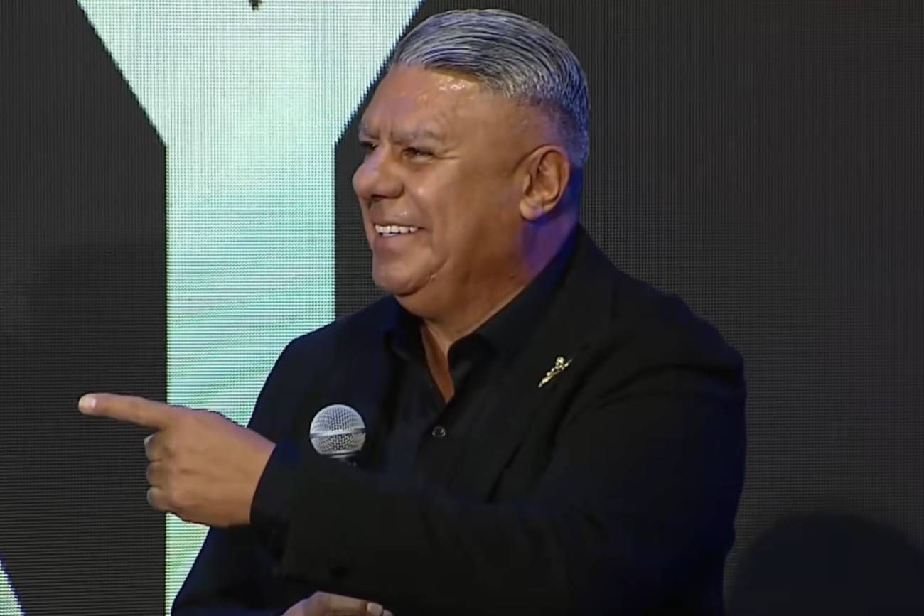 Claudio Tapia en la presentación de la plataforma LPF Play.
