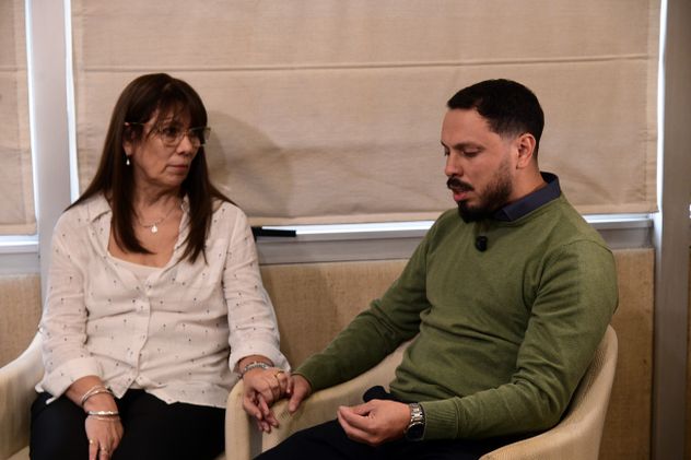 Lidia Franco y Nicolás Cáceres, mamá y hermano de Martín Cáceres. Se cumple un año del accidente que dejó a Martín en coma.