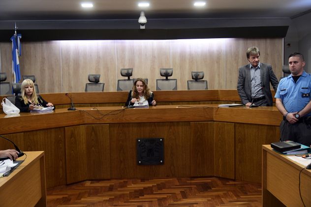Tribunal. Los vocales de cámara Blanc Gerzicich de Sapellato, De la Rúa y Nassiz. (Ramiro Pereyra / La Voz)