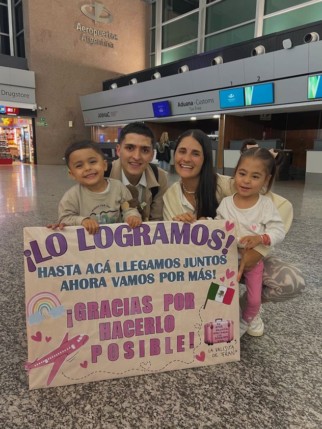 La familia de Francesca y su viaje a México el pasado domingo.
