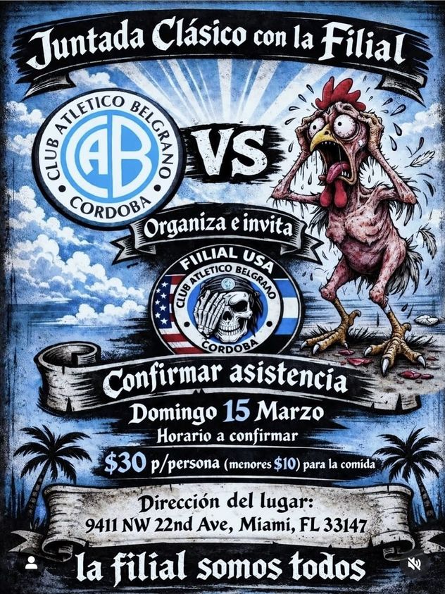 Hinchas de Belgrano, nucleados en el grupo Piratas por el Mundo, se reúnen este domingo en diferentes partes del mundo para ver el clásico.