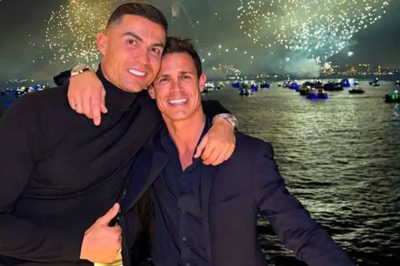 Edu Aguirre, junto a Cristiano Ronaldo.