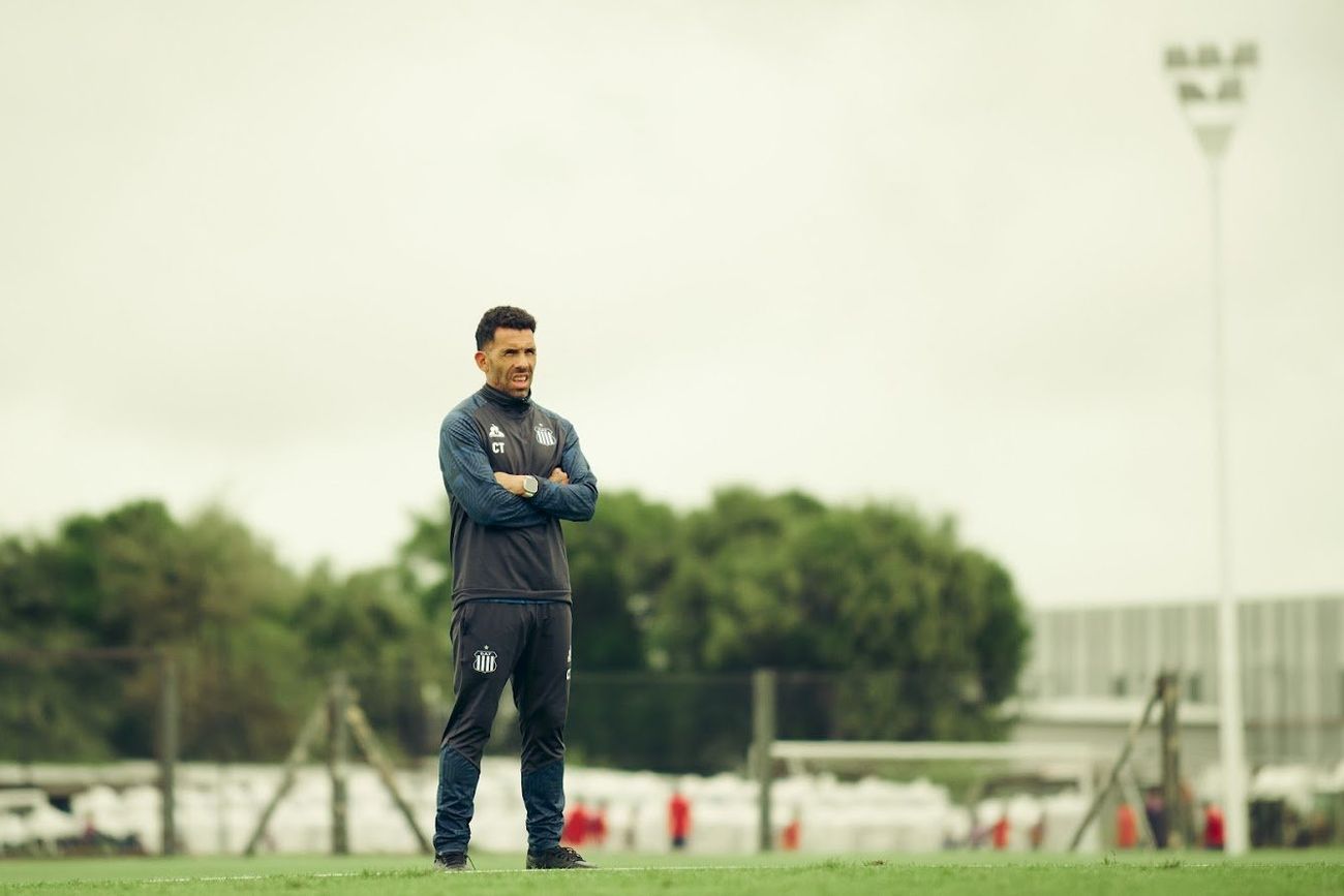 Carlos Tevez en el entrenamiento de Talleres. 
