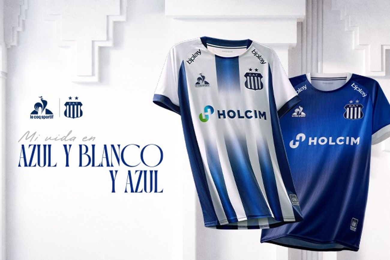 Las nuevas camisetas de Talleres para 2026. 
