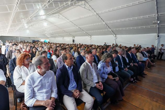 El acto de inauguración, este martes, del nuevo campus de la UCC en el sur provincial.