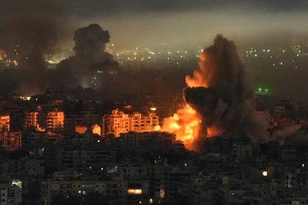 Bombardeo israelí en el sur de Beirut, Líbano.