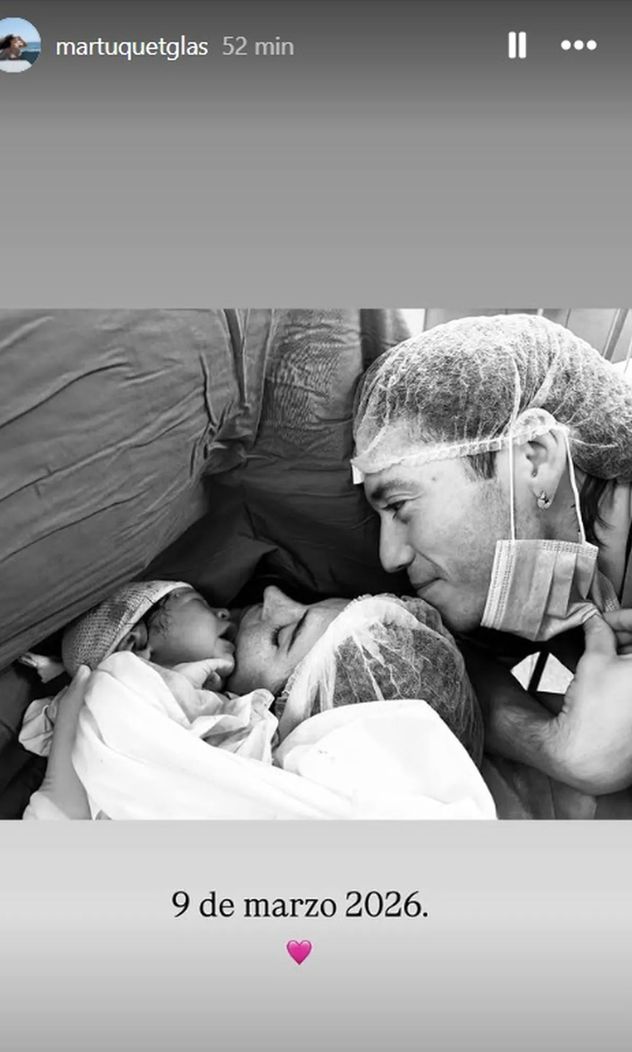 Paulo Londra compartió fotos del nacimiento de su tercera hija, Justina.