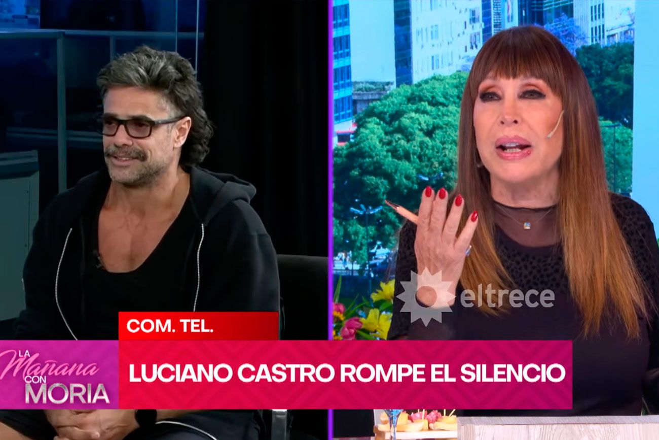 Luciano Castro con Moria Casán. 